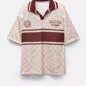 Pull&Bear Beige and Maroon Checkered Women's Jersey